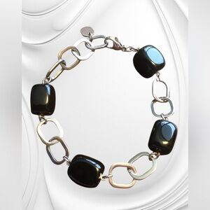 Elegant Black and Silver Bracelet